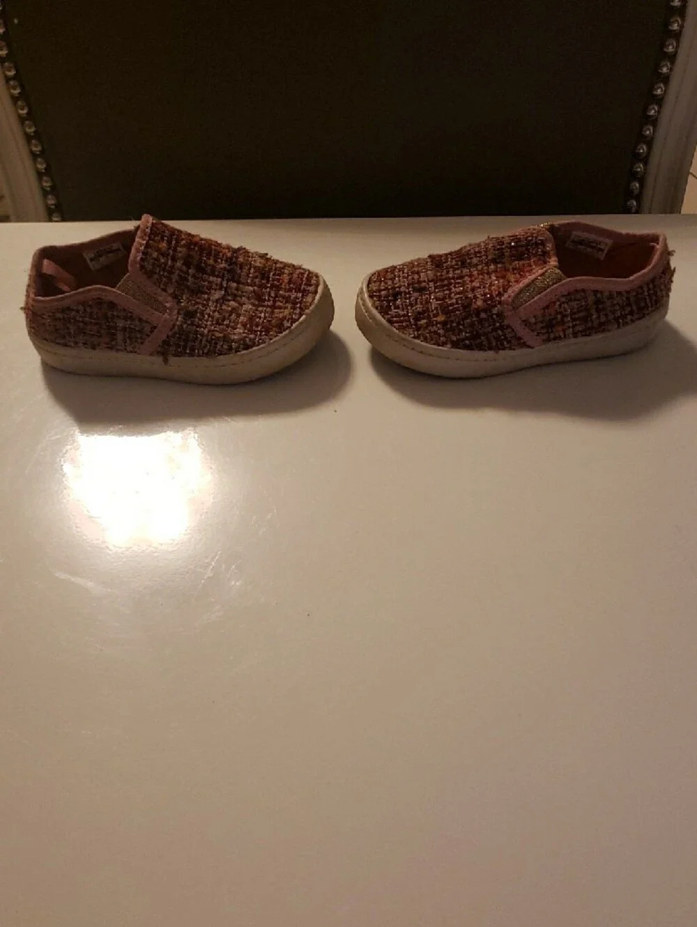Carter's Pink Trim Multicolor Tweed Slip-On